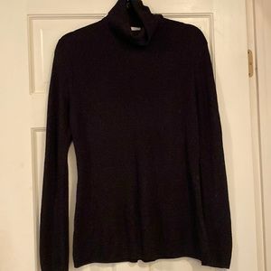 Talbots black metallic turtleneck